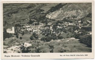 Verespatak, Rosia Montana; Vederea generala / látkép / general view. Foto Bach (Alba-Iulia) No. 69. 1929.