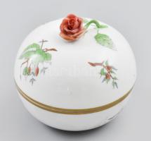 Herend hecsedli mintás bonbonier, 2. oszt. jelzéssel, kis kopással, d: 11,5 cm