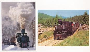 25 db MODERN vasúti képeslap: mozdonyok, vonatok, vasútállomások