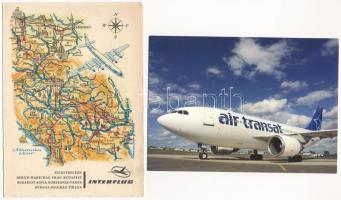 54 db MODERN motívum képeslap: repülőgépek, repterek / 54 modern motive postcards: aircrafts, airpor...