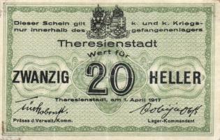 Ausztria/Theresienstadt/hadifogolytábor 1917. 2H, 10H, 20H, 50H, 1K, 2K, 10K T:II+,II