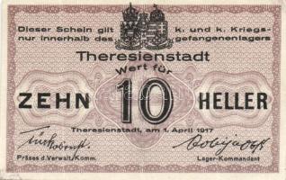Ausztria/Theresienstadt/hadifogolytábor 1917. 2H, 10H, 20H, 50H, 1K, 2K, 10K T:II+,II
