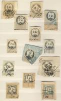 1854-1926 77 klf okmány bélyeg C.M., sok XIX. századival