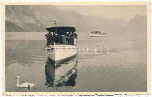 Orsova, Kazán-szoros (?), SONNSTEIN gőzhajó, hattyú / Kasanpartie / Cazane / gorge, steamship, swan. photo (EK)