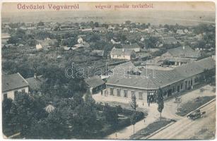 1908 Végvár, Tormac; madártávlatból, Róna Jakab üzlete / general view, shop (EM)