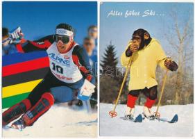 12 db MODERN motívum képeslap: téli sport / 12 modern motive postcards: winter sports