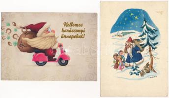 10 db MODERN motívum képeslap: Mikulás üdvözlet / 10 modern motive postcards: Saint Nicholas greeting