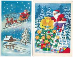 10 db MODERN motívum képeslap: Mikulás üdvözlet / 10 modern motive postcards: Saint Nicholas greetin...