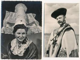 14 db MODERN motívum képeslap: népviselet / 14 modern motive postcards: folklore