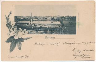 1901 Belovár, Bjelovar; gyár / Tvornica / factory. Floral (EB)