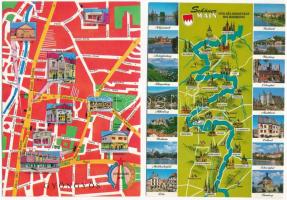 9 db MODERN motívum képeslap: térkép / 9 modern motive postcards: maps