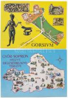 9 db MODERN motívum képeslap: térkép / 9 modern motive postcards: maps