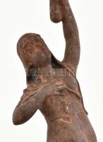 Gyertyatartó. Szecessziós nőalak, Öntöttvas, fém talppal. Korrodált 30 cm