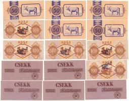 ~1970-1980. "50" (5x) + "100" (5x) + "Csekk 2000 Szövetkezet" (5x) ját...