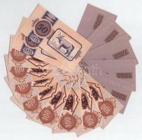 1970-1980 k. "50" (2x) + "100" (8x) + "Csekk 2000 Szövetkezet" (5x) játékpénzek T:AU