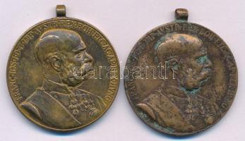 1898. Jubileumi Emlékérem a Fegyveres Erő Számára / Signum memoriae (AVSTR) bronz kitüntetés mellszalag és függesztőkarika nélkül (2x) T:VF patina Hungary 1898. Commemorative Jubilee Medal for the Armed Forces bronze decoration without ribbon and ring (2x) C:VF patina NMK 249.