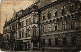 1912 Kassa, Kosice; Fő utca, Mandel Jenő üzlete / main street, shops (EM)