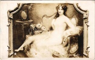 La Nina. Salon 1908. Marque Etoile, Paris / Erotic nude lady art postcard s: Chaffanel (fl)