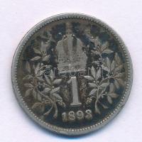 Ausztria 1893. 1K Ag "Ferenc József" T:F patina Austria 1893. 1 Corona C:F patina Krause K...