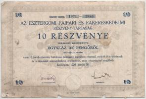 Vegyes értékpapír és sorsjegy tétel, benne: Esztergom 1926. "Az Esztergomi Faipari És Fakereskedelmi Részvény-Társaság" tíz részvénye egyben, összesen 100P-ről; Budapest 1886. "Egyházi Műemlék Alap" sorsjegykölcsön 5Ft-ról a lipótvárosi bazilika felépítésére és egyházi műemlékek fenntartására; Budapest 1917. "Hadsegítési és Népjóléti nyereménykölcsön" nyereménykötvény 40K-ról, szárazpecséttel, felülbélyegzéssel (5x) valamint 7db, hiányos, 4%-os járadékkölcsön szelvény ív T:F