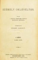 Székely Oklevéltár. Szerk. Szabó Károly Kiadta a Magyar Történelmi Társulat Kolozsvári Bizottsága. II. kötet. 1520-1571. (Hét kötetben teljes, a további kötetek 1898-ig jelentek meg) Kolozsvártt, 1876. Demjén Imre (K. Papp Miklós ny.) [2] V, 248 p. Korabeli aranyozott gerincű félvászon kötésben