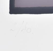 Frank Magda (1914-1997): Geometrikus kompozíció. Szitanyomat, papír, jelzett, számozott (2/40), 33x2...