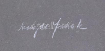 Frank Magda (1914-1997): Kompozíció sárgával. Szitanyomat, papír, jelzett, számozott (2/40), 33x18 c...