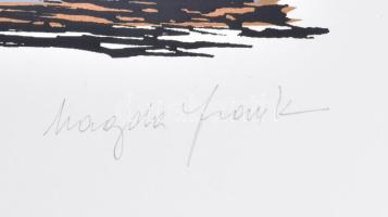 Frank Magda (1914-1997): Szoborterv. Szitanyomat, papír, jelzett, számozott (2/40), 31,5x21 cm