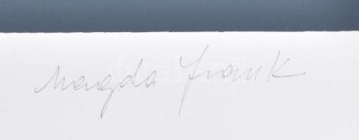 Frank Magda (1914-1997): Szoborterv zöldben. Szitanyomat, papír, jelzett, számozott (2/40), 40x26,5 ...