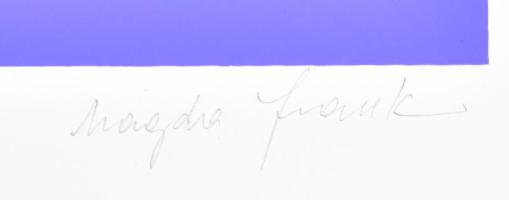 Frank Magda (1914-1997): Konstrukció. Szitanyomat, papír, jelzett, számozott (2/40), 40x27,5 cm