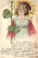 1899 Art Nouveau floral litho (EB)