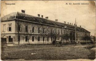 1916 Veszprém, M. kir. honvéd laktanya (kopott sarkak / worn corners)