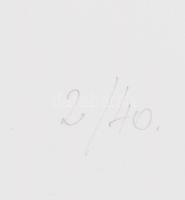 Frank Magda (1914-1997): Szoborterv. Szitanyomat, papír, jelzett, számozott (2/40), 26,5x39 cm