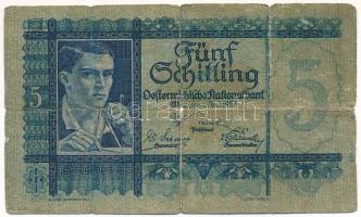 Ausztria 1927. 5Sch T:VG kis szakadás, hajtás mentén anyaghiány
Austria 1927. 5 Schilling C:VG smal...
