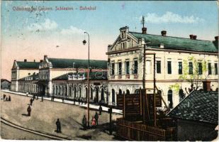 1916 Bohumín, Oderberg; Bahnhof / railway station + "K.u.k. Zensur" (fl)