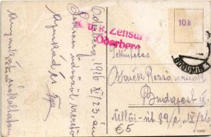 1916 Bohumín, Oderberg; Bahnhof / railway station + "K.u.k. Zensur" (fl)