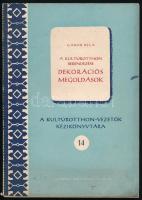 Gábor Béla: A kultúrotthon berendezése. Dekorációs megoldások. A kultúrotthon-vezetők kézikönyvtára 14. Bp., 1953, Művelt Nép. Kiadói tűzött papírkötés, kissé foltos, a könyvtesttől különvált borítóval, hátoldalán postai bélyegzéssel és címzéssel. Megjelent 3000 példányban.