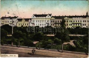 1913 Temesvár, Timisoara; Küttl tér, kerékpáros / square, bicycle (EB)