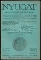 1918 Nyugat XI. évf. 21. és 22. sz., 1918. nov. 1. és 16. Szerk.: Ignotus, Ady Endre, Babits Mihály. Bp., Pallas-ny., (3) p.+ 612-712 p.+ 1 t. (Tihanyi Lajos: Babits Mihály portréja). Kiadói papírkötés, kissé sérült borítóval, kisebb lapszéli sérülésekkel.