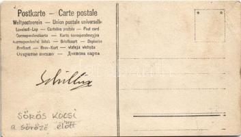 Söröskocsi egy osztrák vendéglő és söröző előtt / Beer cart in front of an Austrian restaurant and b...