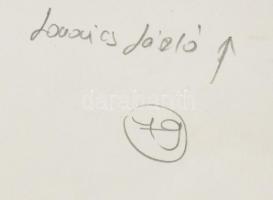 Lonovics László (1951-): Geometrikus kompozíció (cím nélkül. Szitanyomat, papír, jelzett a hátoldalá...