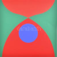 Horváth Gábor (-): Színes kompozíció (cím nélkül. Szitanyomat, papír, jelzett a hátoldalán, lapméret...