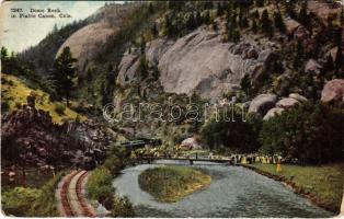 1911 Platte Canyon (Colorado), Dome Rock, railway, locomotive, train (worn corners)