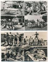 6 db MODERN magyar KISZ propaganda képeslap (Képzőművészeti Alap): Önkéntes Ifjúsági Tábor, Kaposvár...