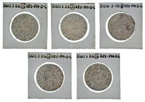 Lengyel Királyság 1620-1624. 1gr (1/24 Thaler) Ag "III. Zsigmond" (5xklf) T:XF,VF Poland 1...