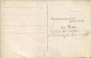 Budagyöngye Sport Club Pénzügyőr foci csapata, labdarúgók / Hungarian football team, sport. photo (f...