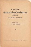 A Magyar Gazdaságtörténelmi Szemle repertóriuma. Összeáll.: Vácz Elemér. Bp., 1935, Magyar Társaság Falukutató Intézete,(Újpest, Grafika-ny.), 31 p. Kiadói papírkötés, a borító egyik felső sarkán kis hiánnyal.