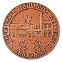 1984. Goldberger Textilművek 1784-1984 - Budaprint kerámia plakett (104mm) T:AU