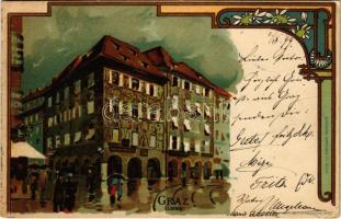 1899 (Vorläufer) Graz (Steiermark), Luegg. Lith. Druck v. L. Presuhn. Art Nouveau, litho (EK)