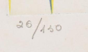 Hashim Samarchi (1939-): Cím nélkül, 1968. Színes akvatinta, papír, jelzett, számozott (26/130), 28x...